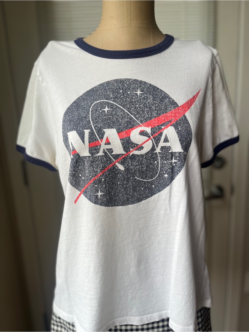 NASA White Short Sleeve Ringer Tee